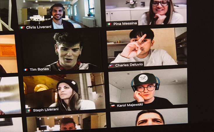 Screenshot of Zoom participants online